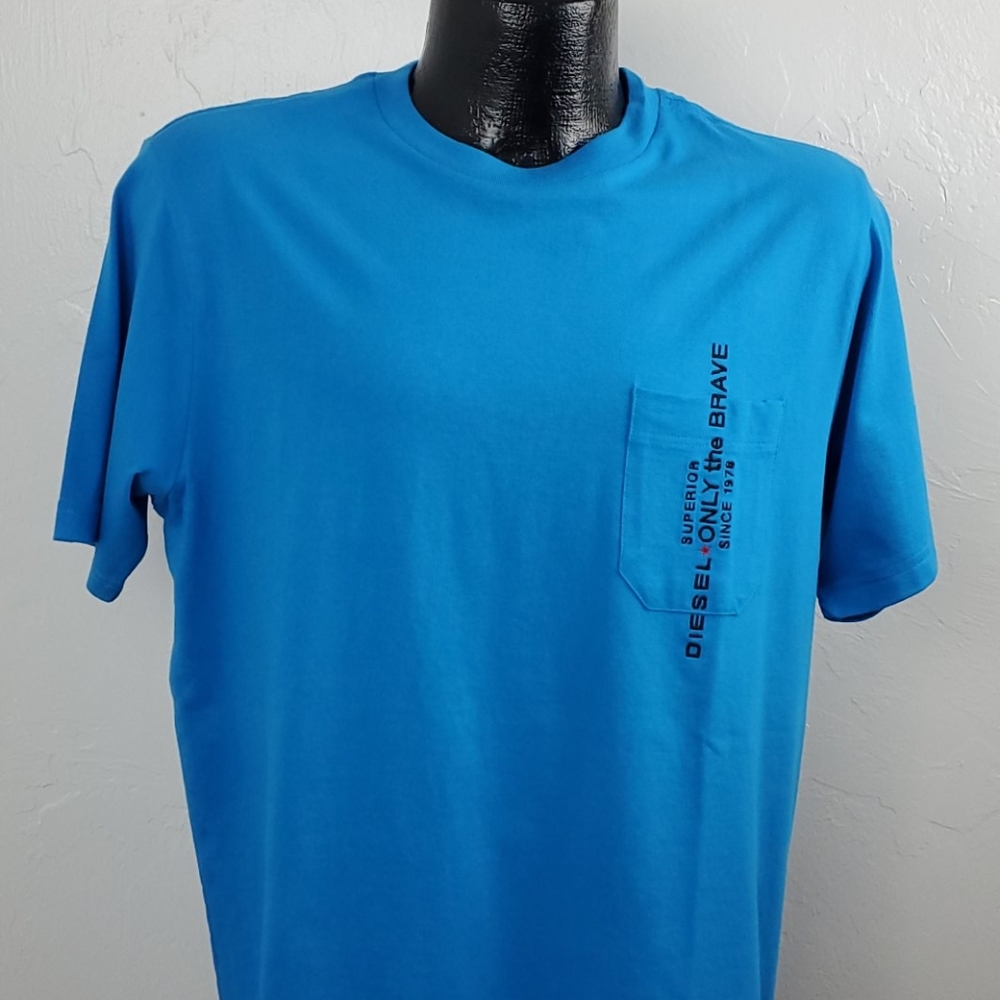 Diesel blue cotton short sleeve men t-shirt size M